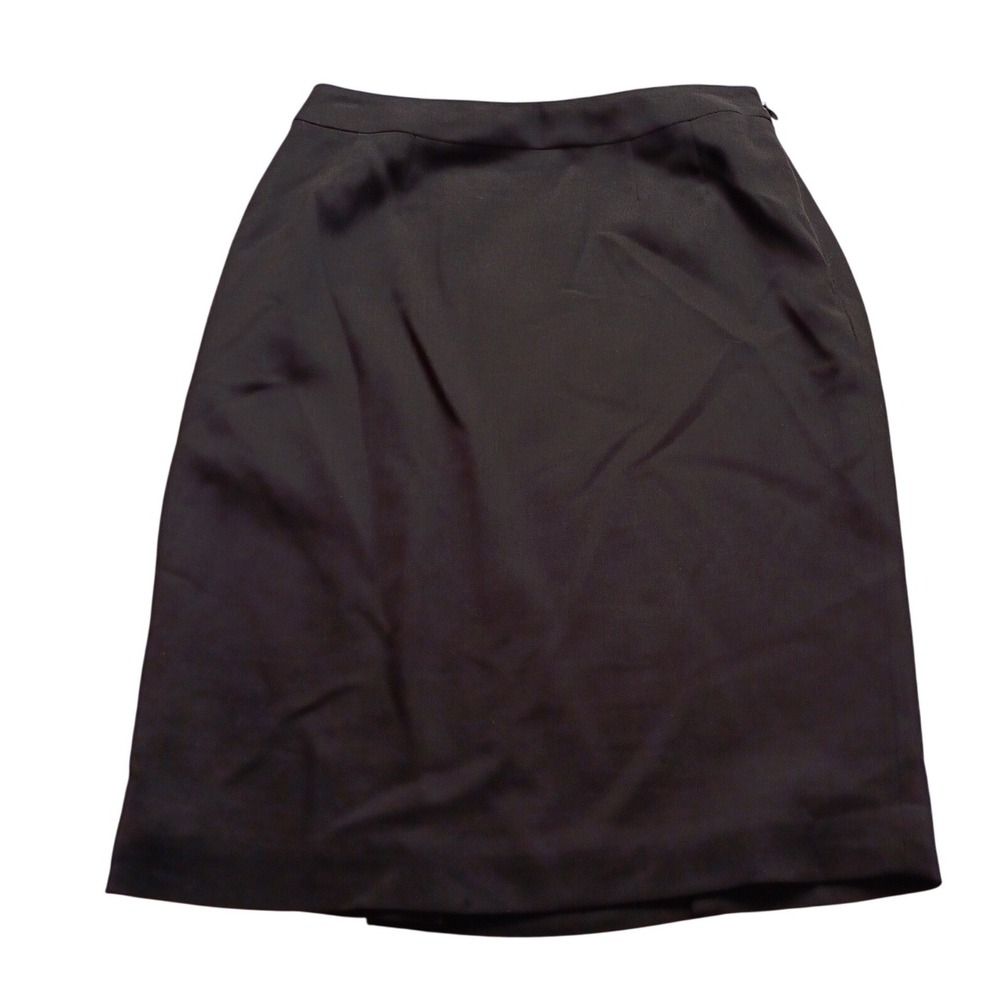 Linda Allard Ellen Tracy Black Wool Pencil Skirt Size 4 Professional Career Wear